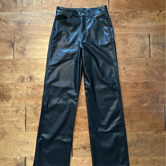 Garage straight leg black leather pants - Picture 1 of 3